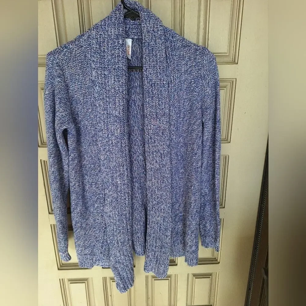 Cat & Jack Rough Knit Cardigan SzXL Lavender Long Sleeves Fold Back Collar